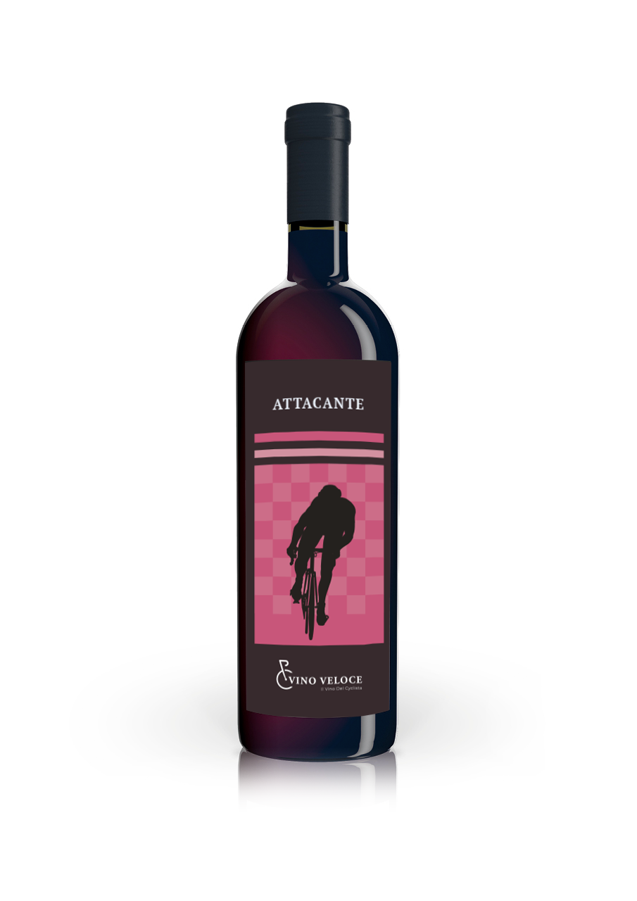 Vino Veloce Attacante wine label illustration